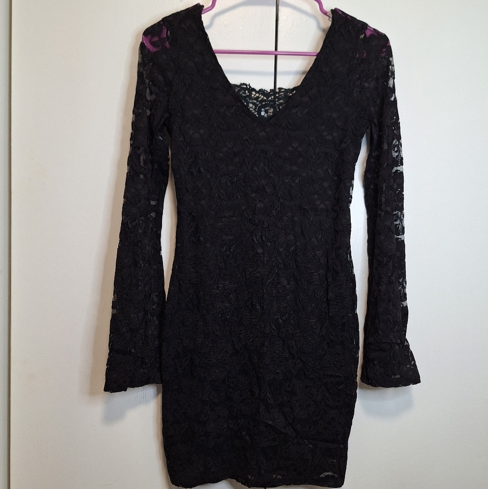 Solemio Black Lace Dress